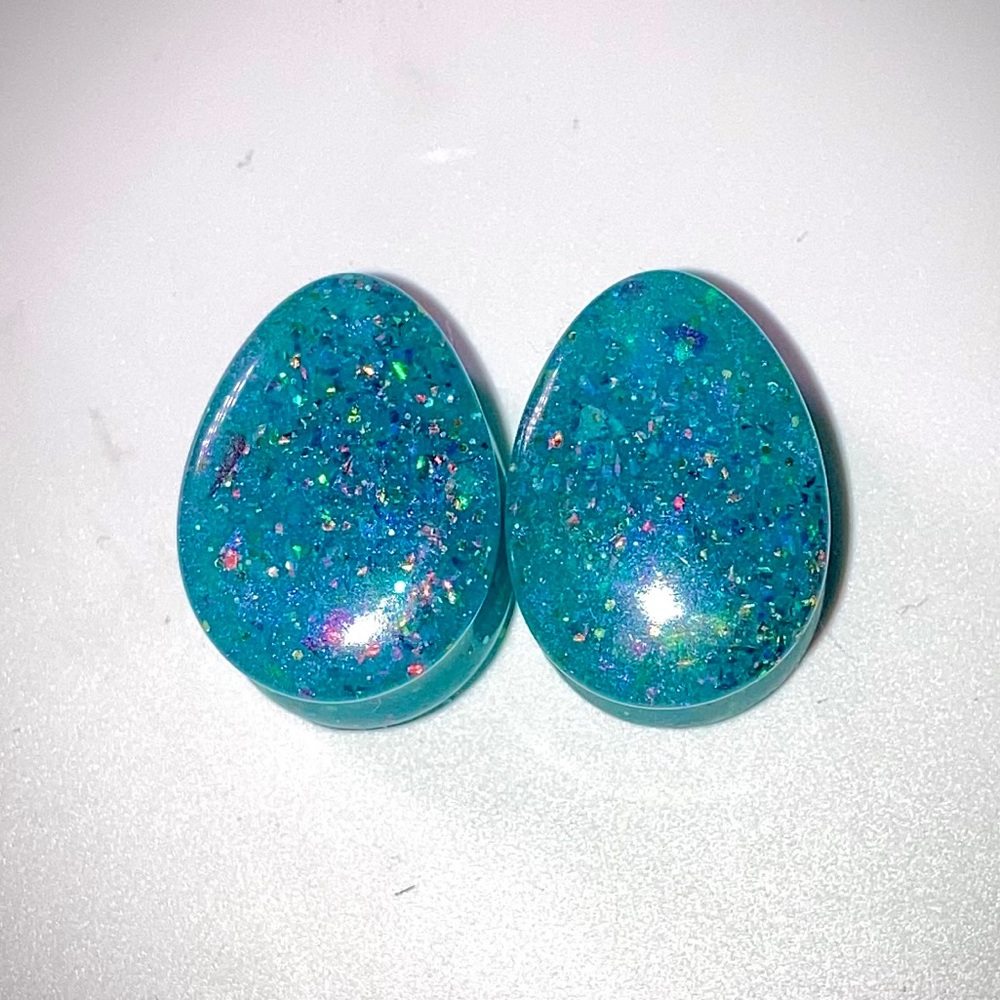 Plugs fire opal tear-shaped gauges